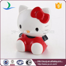 Hot Selling Cute Hello Kitty Shape Ceramic Coin Bank